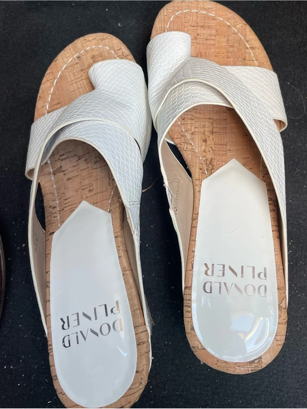 Donald J. Pliner White Cork Slide Sandals - Picture 8 of 9
